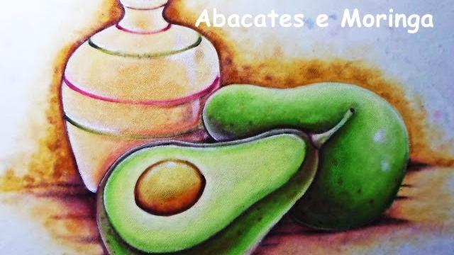 Pintando Abacates e Moringa – Pintura no Tecido