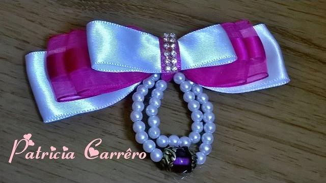 Laço de fita com pérolas\ ribbon with pearls