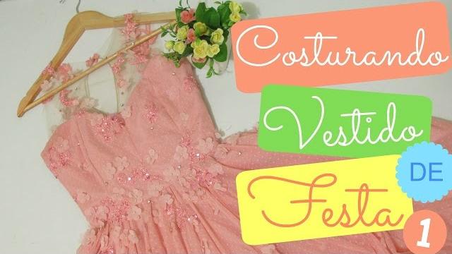 Vestido de Festa Rosê Quartz – Costura com Barbatanas, Forro e Tule Ilusion