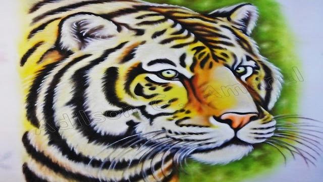 Pintura de Animal no Tecido – Tigre
