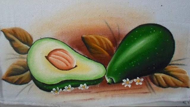 Como pintar abacate fechado e aberto em tecido