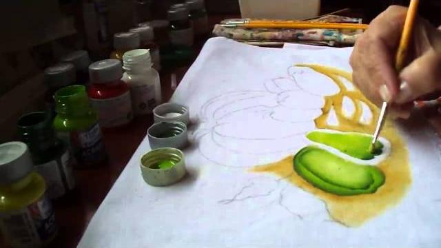 Pintura do chuchu e pimentas