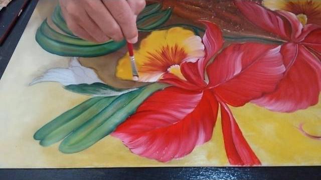 Como Pintar Orquídea em Vidro