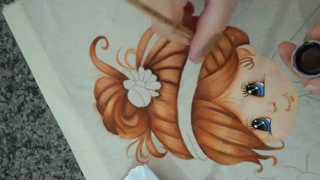 Pintando cabelo e aprendendo sobre tintas que se usa nesta pintura