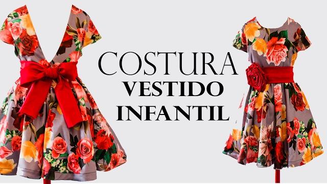 COSTURA- VESTIDO GODÊ INFANTIL COM MANGA EMBUTIDA