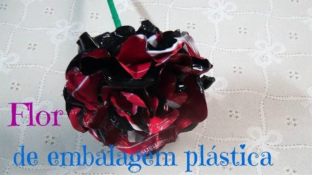Flor de Embalagem Plástica – DIY