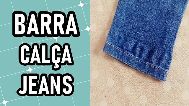 Como fazer barra de calça jeans (barra clássica)