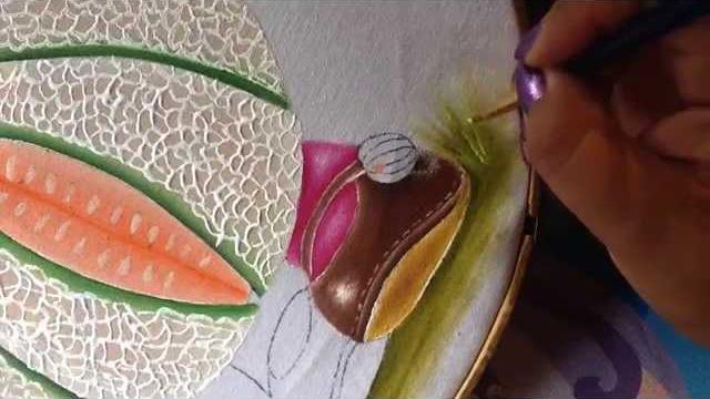 Pintura em tecido da bonequinha melão – parte 5