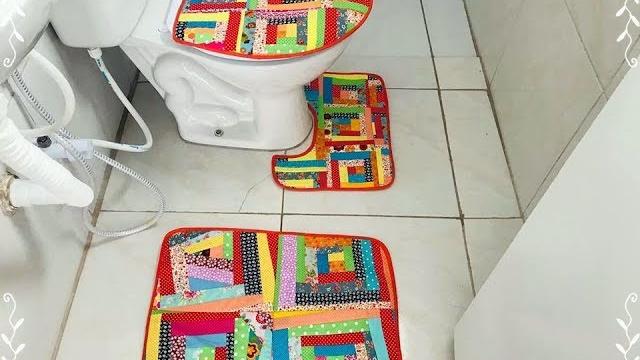 Como fazer jogo para banheiro reaproveitando os tecidos bloco crazy