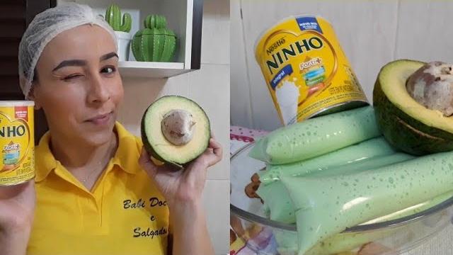 O melhor geladinho de abacate com leite ninho