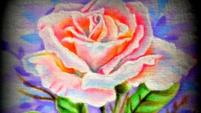 Vamos pintar uma Rosa – Rosa – Pintura em Tecido