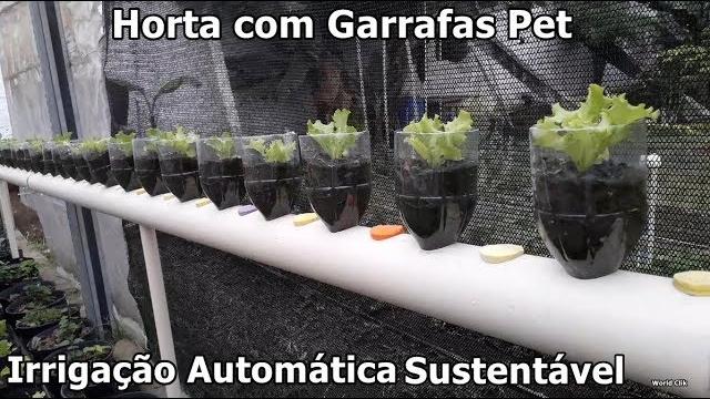 Sistema de Irrigação Automático feito com Garrafas Pet e Tubo de PVC em Horta Vertical Sustentável