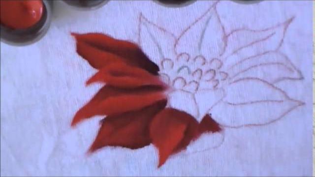 Como pintar a flor de natal, bico de papagaio – pintura em tecido
