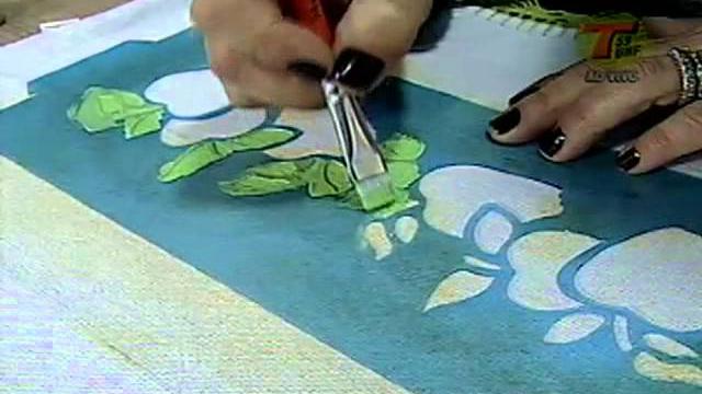 Pintura em tecido com stencil