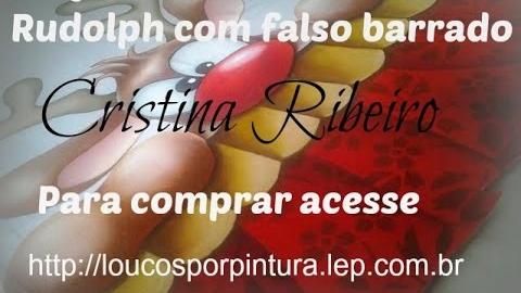Aula de pintura – Projeto Rudolph com falso barrado – Cristina Ribeiro