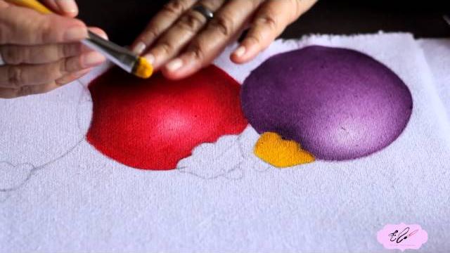 Pintura em tecido – Eliane Nascimento: Bola de natal
