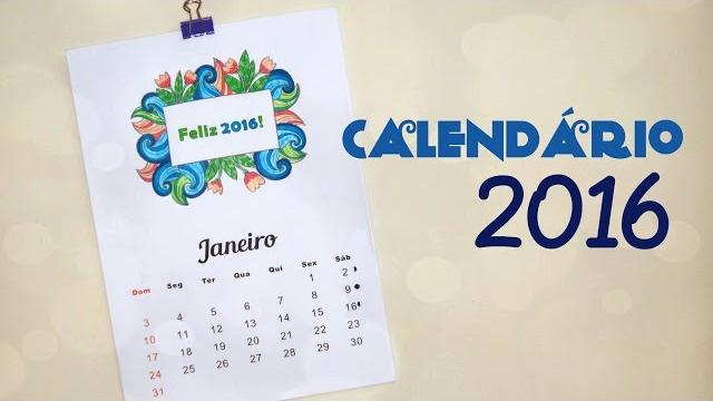 Calendário 2016 – Meses para Colorir por Carla Fernanda