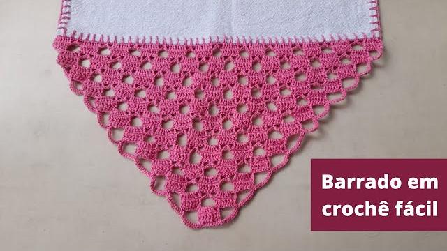 Como Fazer Bico de Crochê em Pano de Prato – Barrado em Crochê